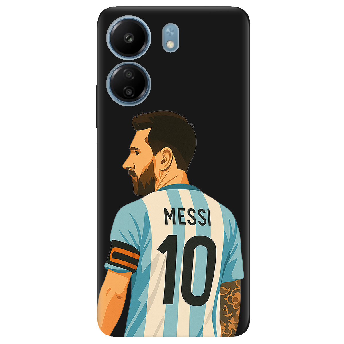 Чехол для Xiaomi Redmi 13C черный матовый soft touch Messi - фото 1 - Чехлы для телефонов