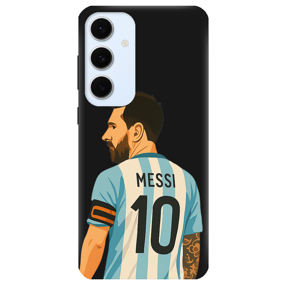 Чохол для Samsung Galaxy S24 FE чорний матовий soft touch Messi - фото 1 Чохол для Samsung Galaxy S24 FE чорний матовий soft touch Messi - фото 1 - Чохли для телефонів