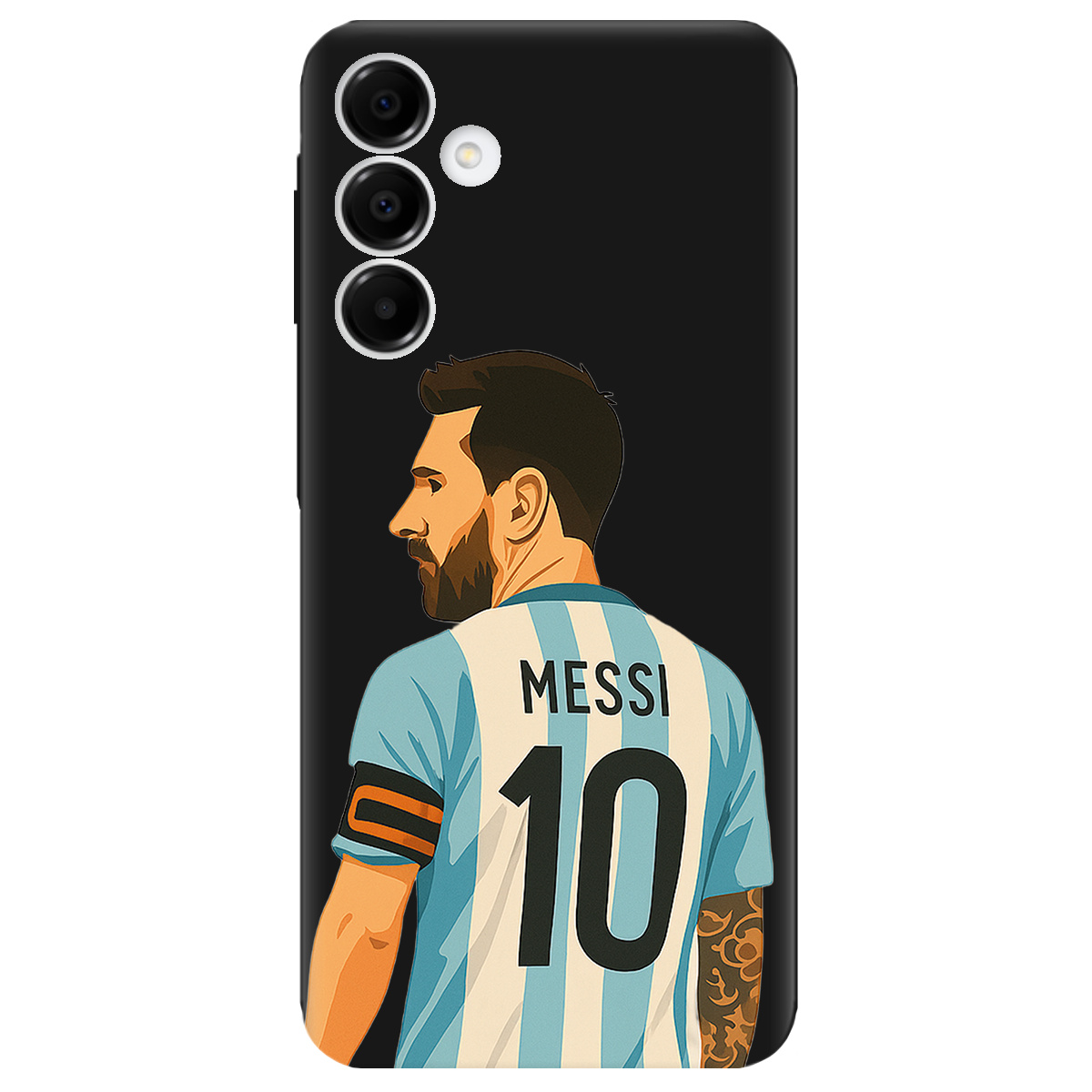 Чехол для Samsung Galaxy A16 черный матовый soft touch Messi - фото 1 - Чехлы для телефонов