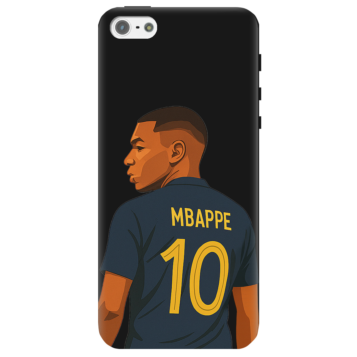 Чохол для Apple iPhone 5/5S чорний матовий soft touch Mbappe - фото 1 - Чохли для телефонів