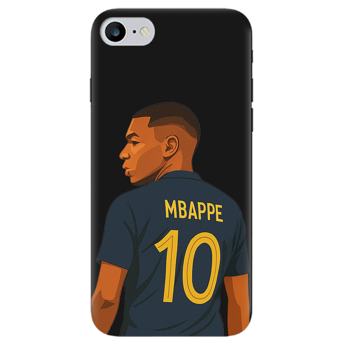 Чехол для Apple iPhone 7 черный матовый soft touch Mbappe - фото 1 - Чехлы для телефонов