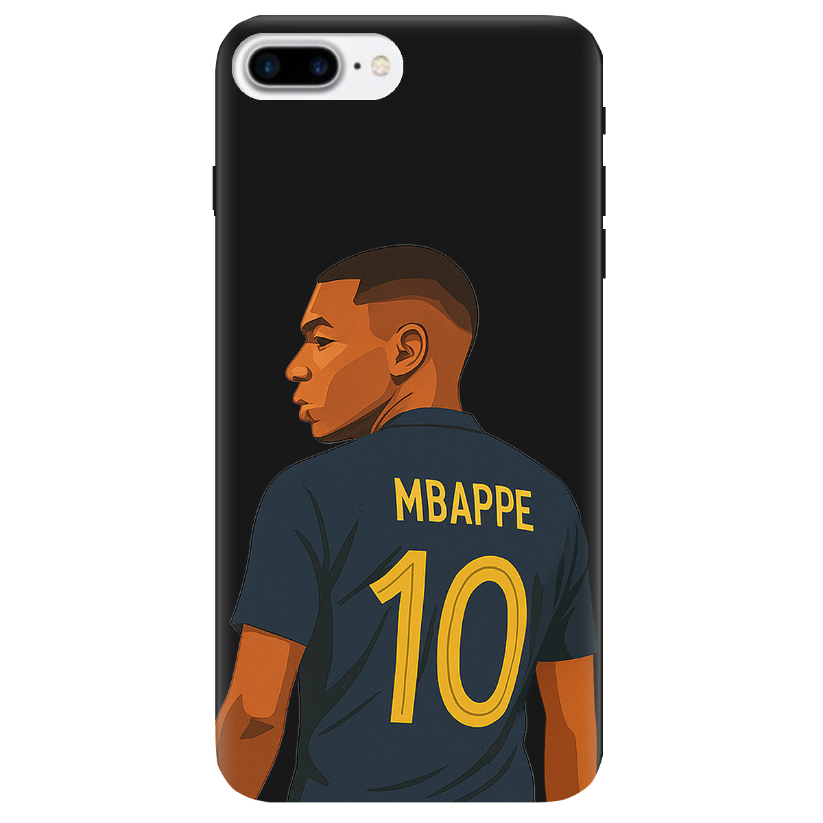 Чехол для Apple iPhone 8 Plus черный матовый soft touch Mbappe - фото 1 - Чехлы для телефонов
