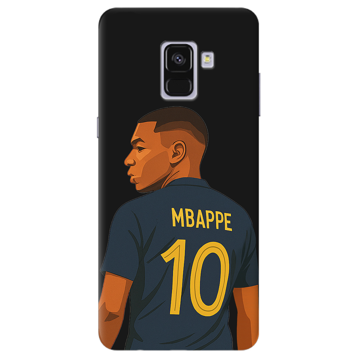 Чохол для Samsung Galaxy A8 2018 чорний матовий soft touch Mbappe - фото 1 - Чохли для телефонів
