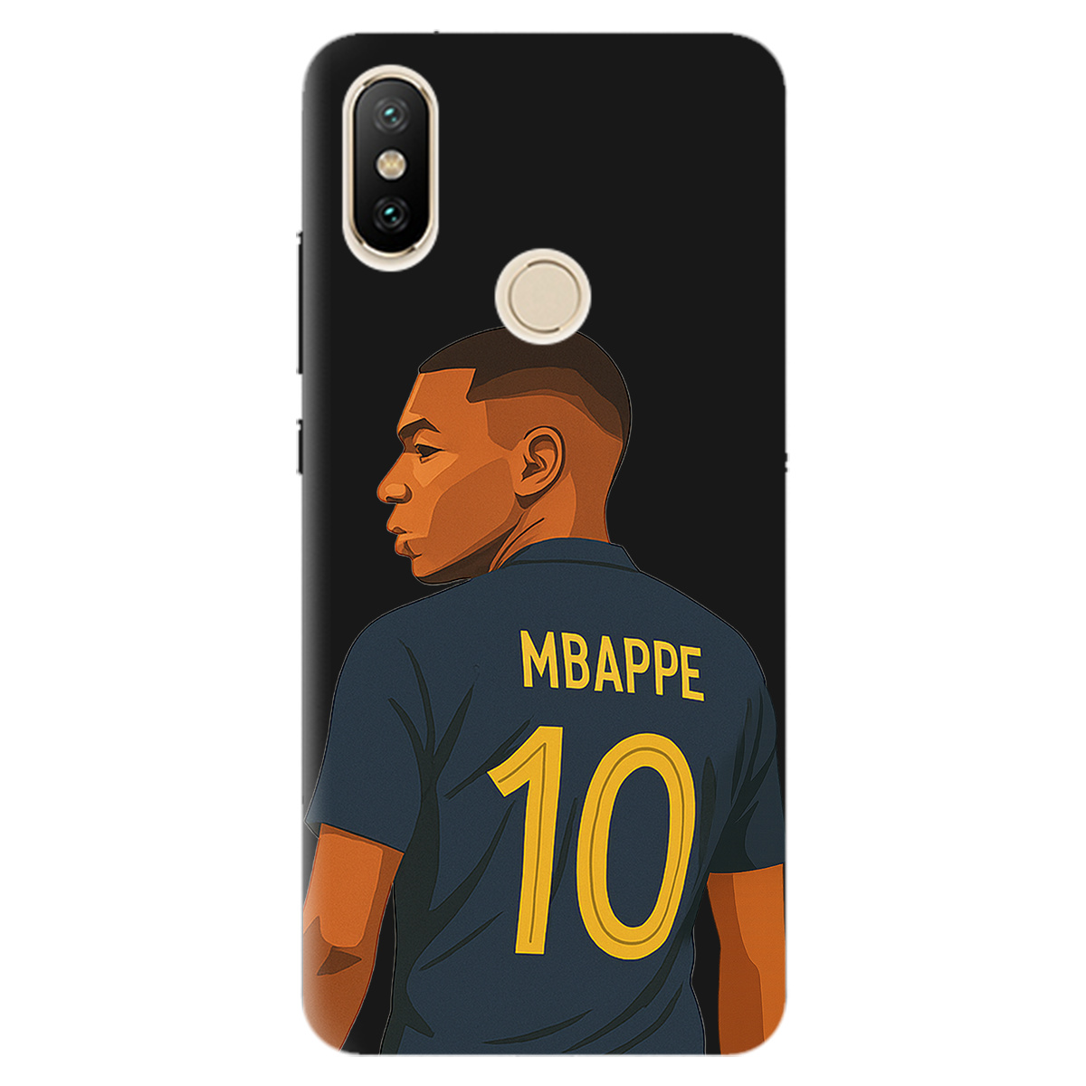 Чехол для Xiaomi Mi A2 Lite черный матовый soft touch Mbappe - фото 1 - Чехлы для телефонов