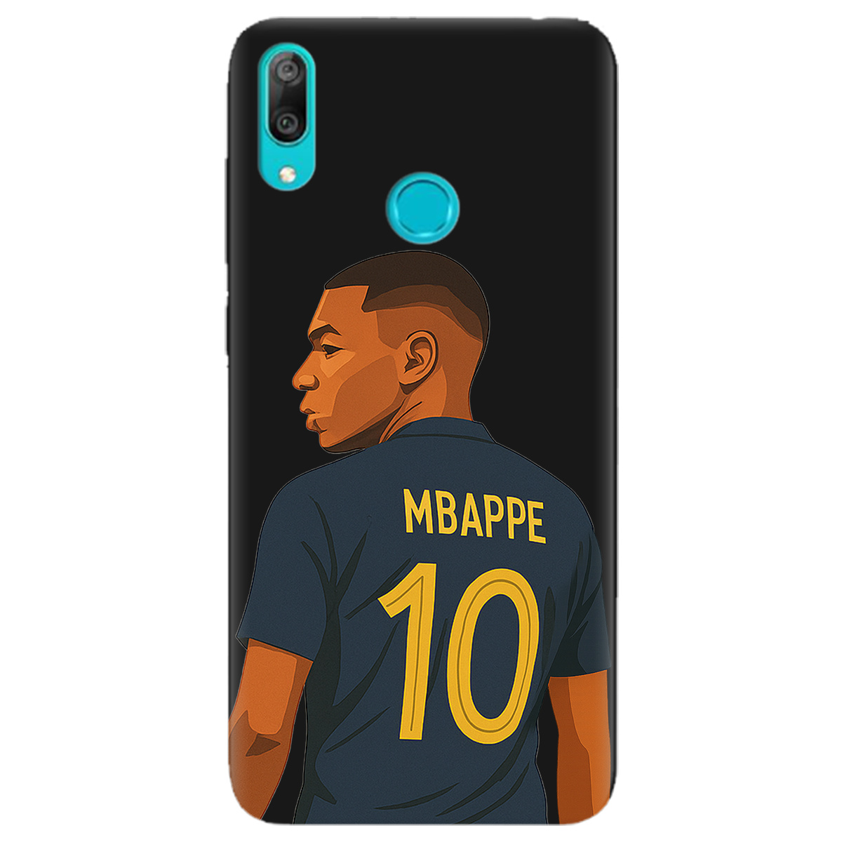 Чехол для Huawei Y7 2019 черный матовый soft touch Mbappe - фото 1 - Чехлы для телефонов