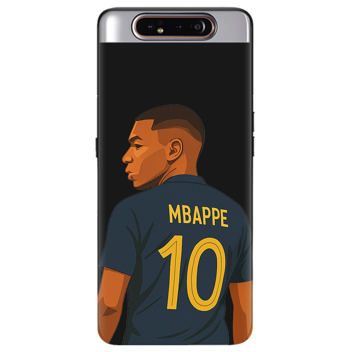Чохол для Samsung Galaxy A80 чорний матовий soft touch Mbappe - фото 1 - Чохли для телефонів