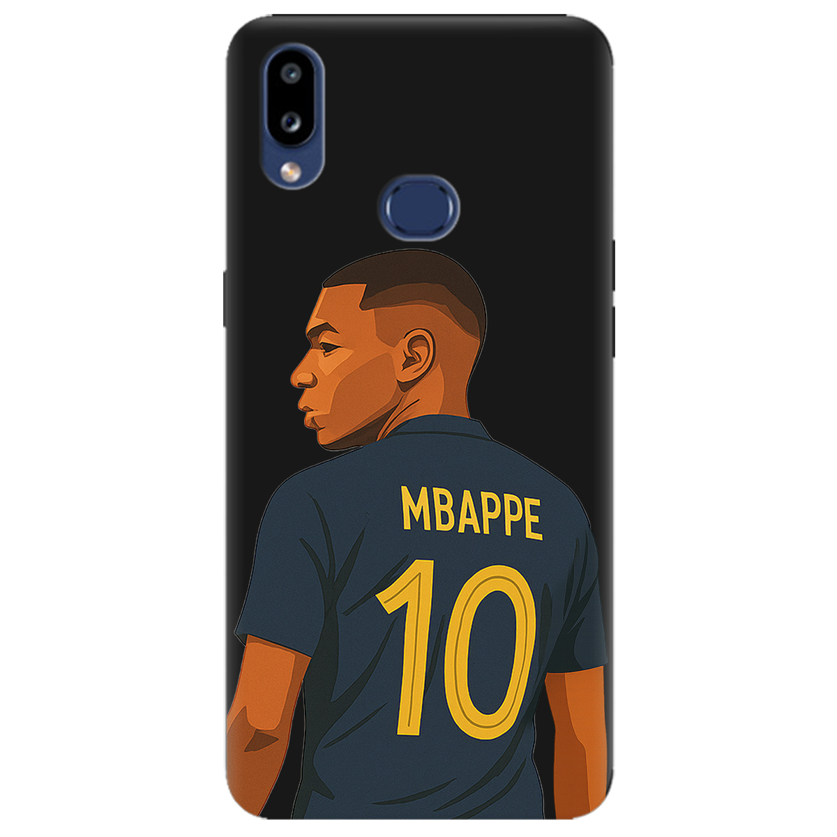 Чохол для Samsung Galaxy A10s чорний матовий soft touch Mbappe - фото 1 - Чохли для телефонів