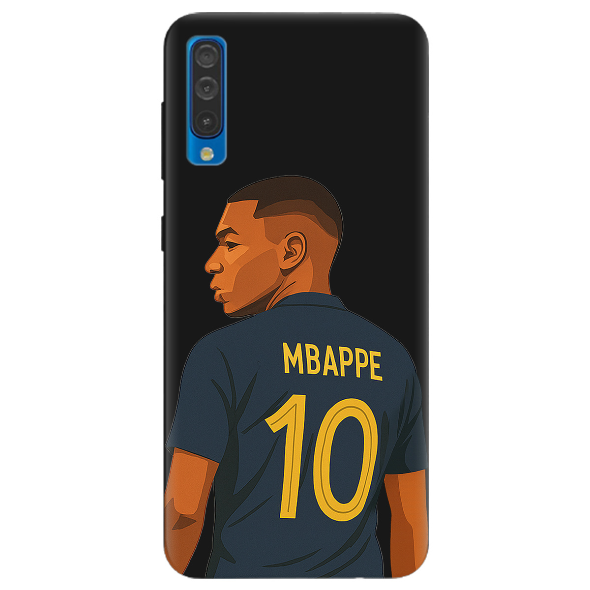 Чехол для Samsung Galaxy A30s черный матовый soft touch Mbappe - фото 1 - Чехлы для телефонов