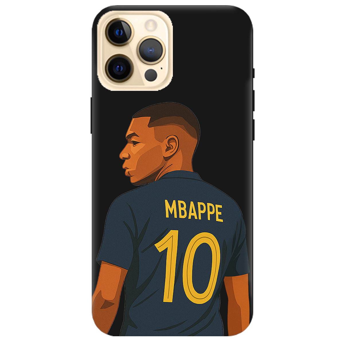 Чехол для Apple iPhone 12 Pro черный матовый soft touch Mbappe - фото 1 - Чехлы для телефонов