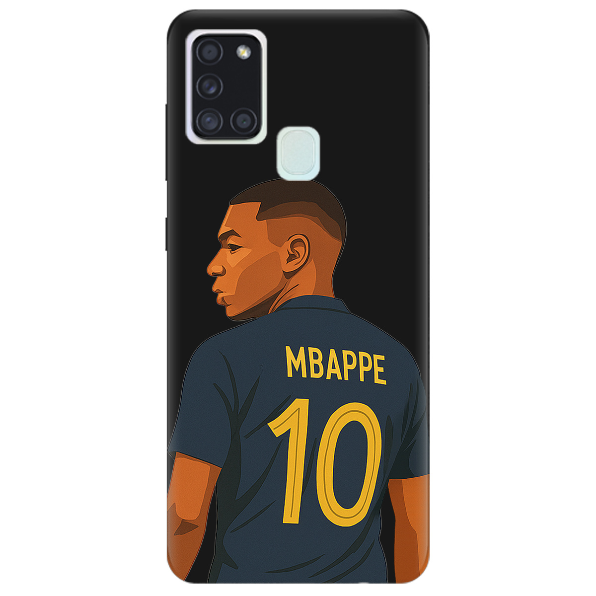 Чохол для Samsung Galaxy A21s чорний матовий soft touch Mbappe - фото 1 - Чохли для телефонів