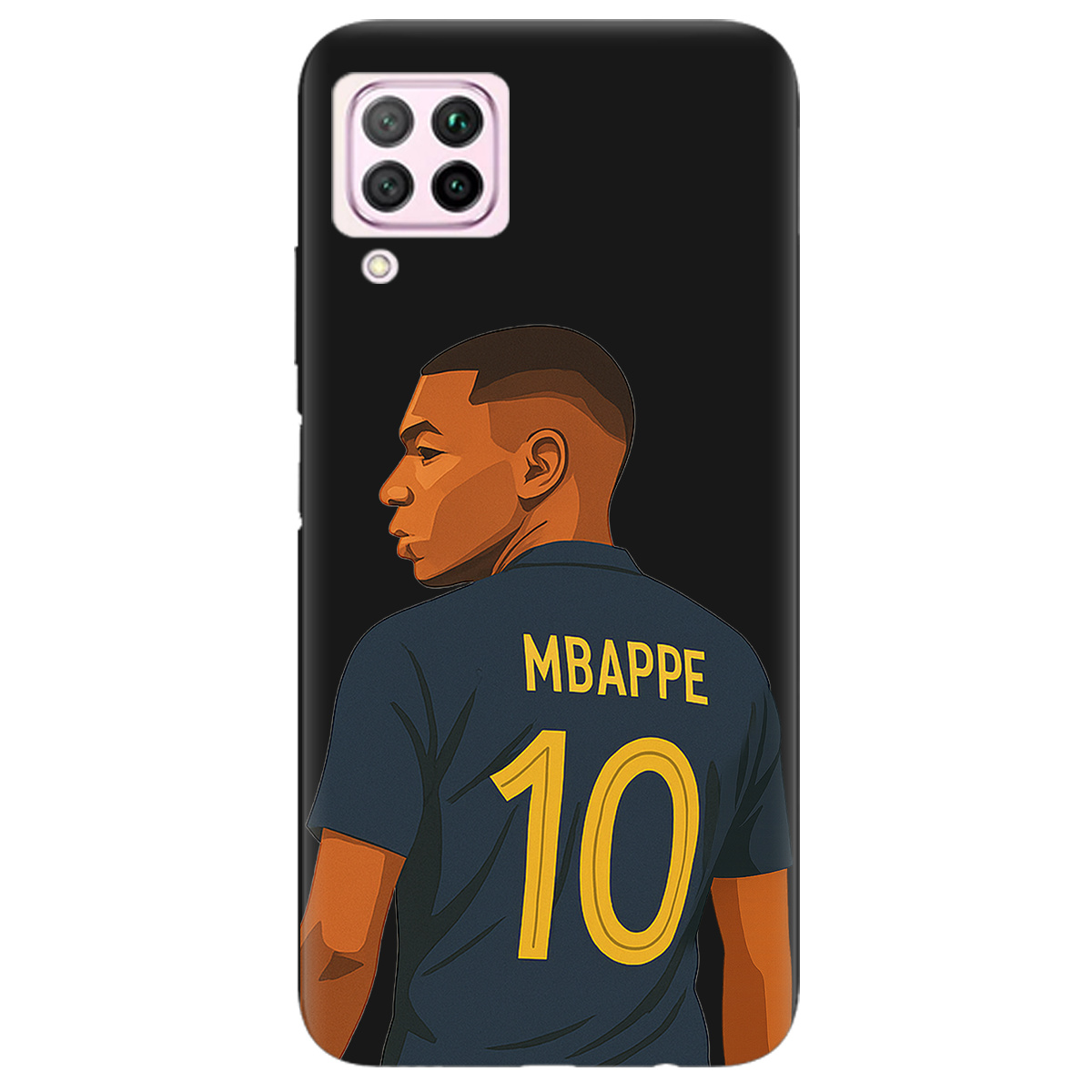 Чехол для Huawei P40 Lite черный матовый soft touch Mbappe - фото 1 Чехол для Huawei P40 Lite черный матовый soft touch Mbappe - фото 1 - Чехлы для телефонов