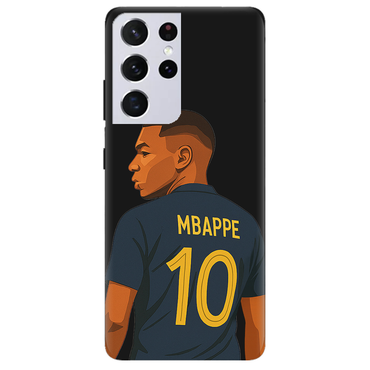 Чехол для Samsung Galaxy S21 Ultra черный матовый soft touch Mbappe - фото 1 - Чехлы для телефонов