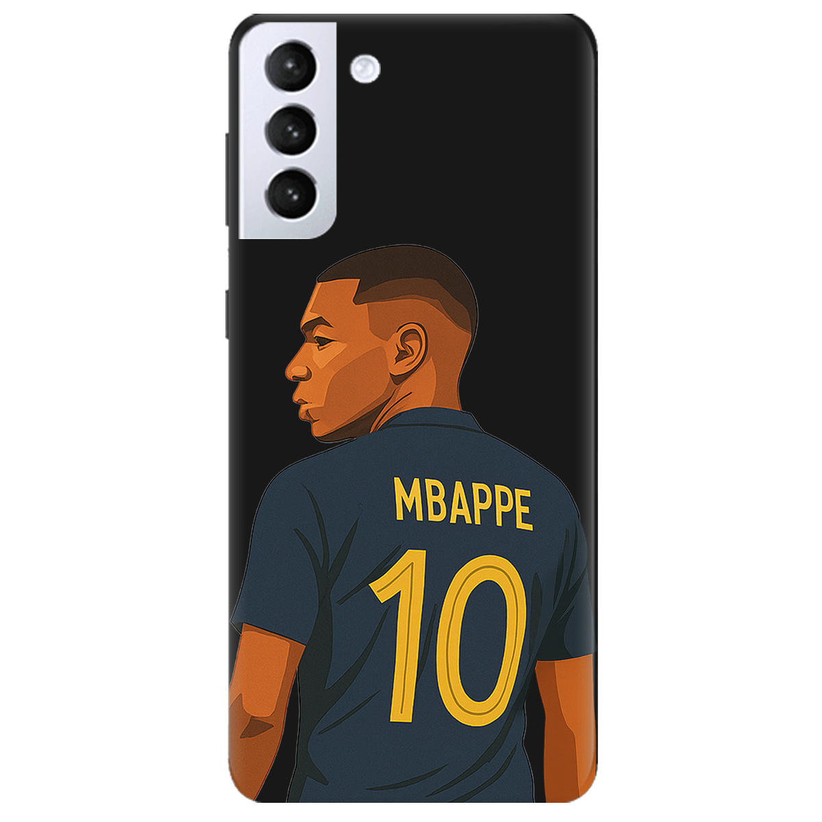 Чехол для Samsung Galaxy S21 черный матовый soft touch Mbappe - фото 1 - Чехлы для телефонов