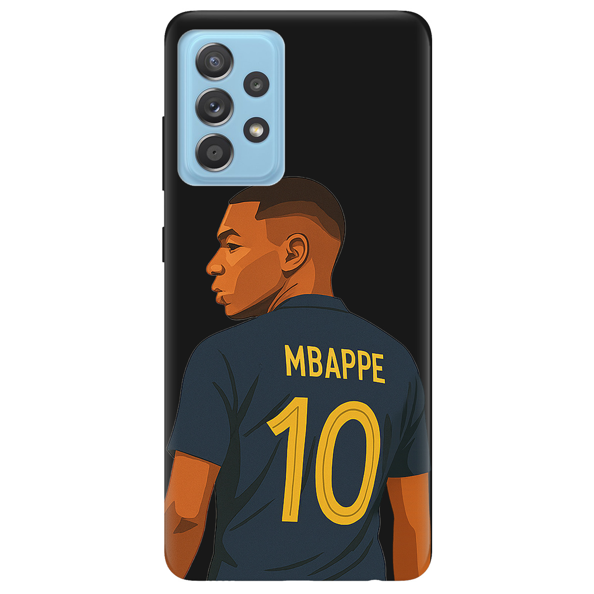 Чехол для Samsung Galaxy A52 черный матовый soft touch Mbappe - фото 1 Чехол для Samsung Galaxy A52 черный матовый soft touch Mbappe - фото 1 - Чехлы для телефонов