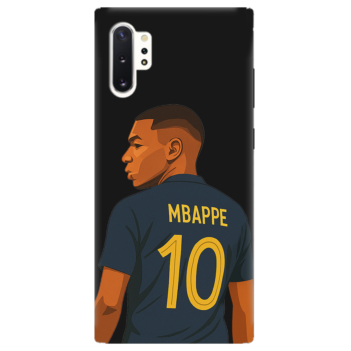 Чехол для Samsung Galaxy Note 10 Plus черный матовый soft touch Mbappe - фото 1 - Чехлы для телефонов
