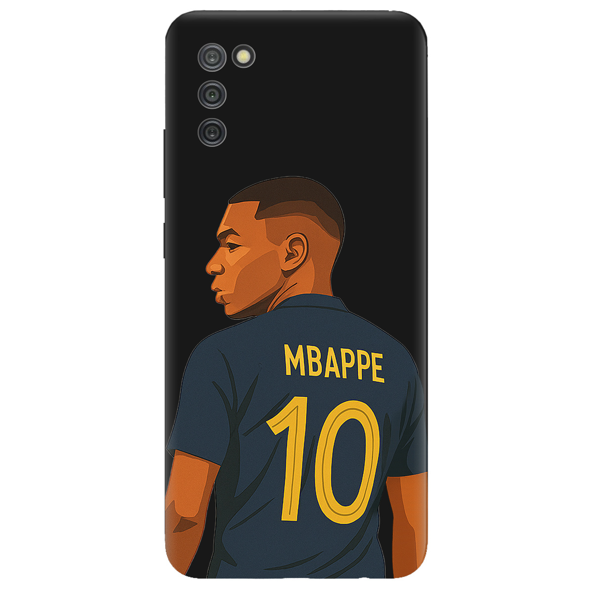Чехол для Samsung Galaxy A02s черный матовый soft touch Mbappe - фото 1 - Чехлы для телефонов