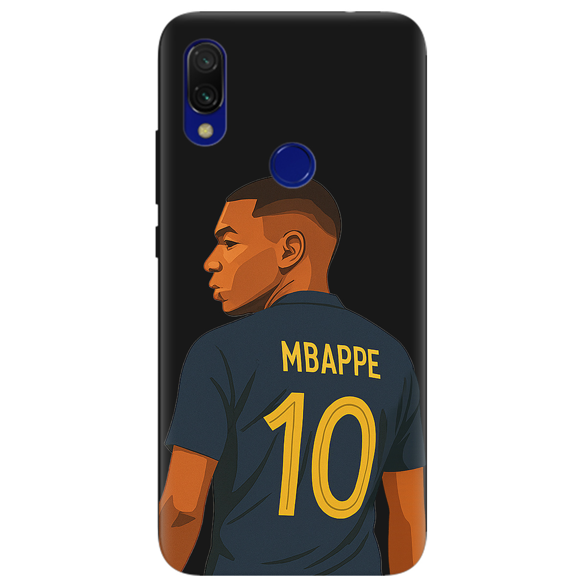 Чохол для Xiaomi Redmi Note 7/7Pro чорний матовий soft touch Mbappe - фото 1 - Чохли для телефонів