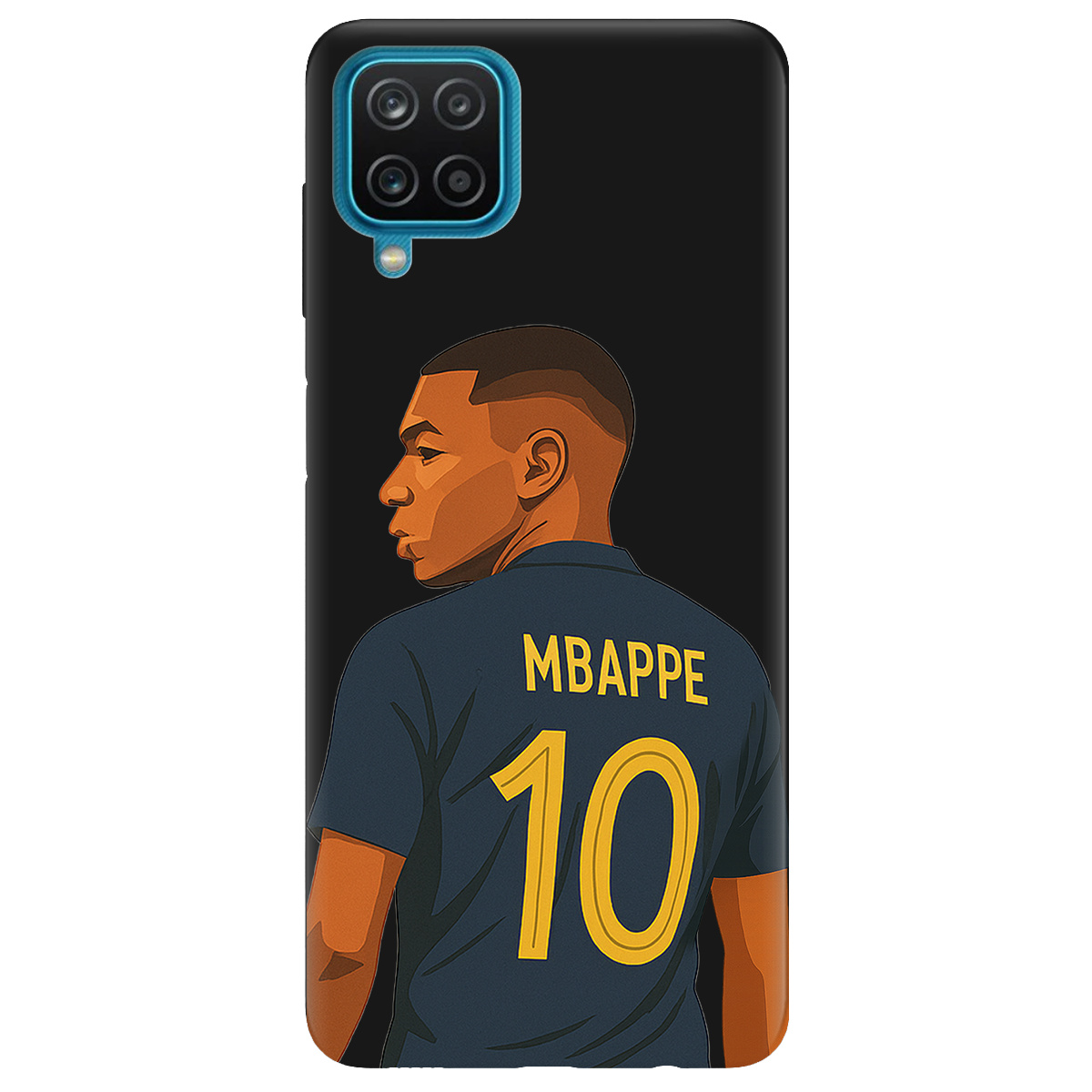 Чохол для Samsung Galaxy M12 чорний матовий soft touch Mbappe - фото 1 - Чохли для телефонів