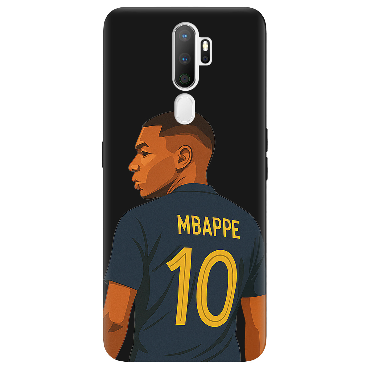 Чехол для Oppo A5 2020/A9 2020 черный матовый soft touch Mbappe - фото 1 - Чехлы для телефонов