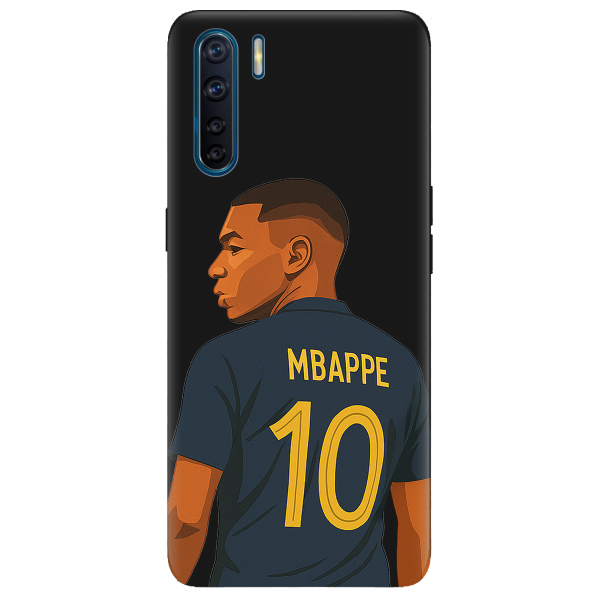 Чохол для Oppo Reno 3 чорний матовий soft touch Mbappe - фото 1 - Чохли для телефонів