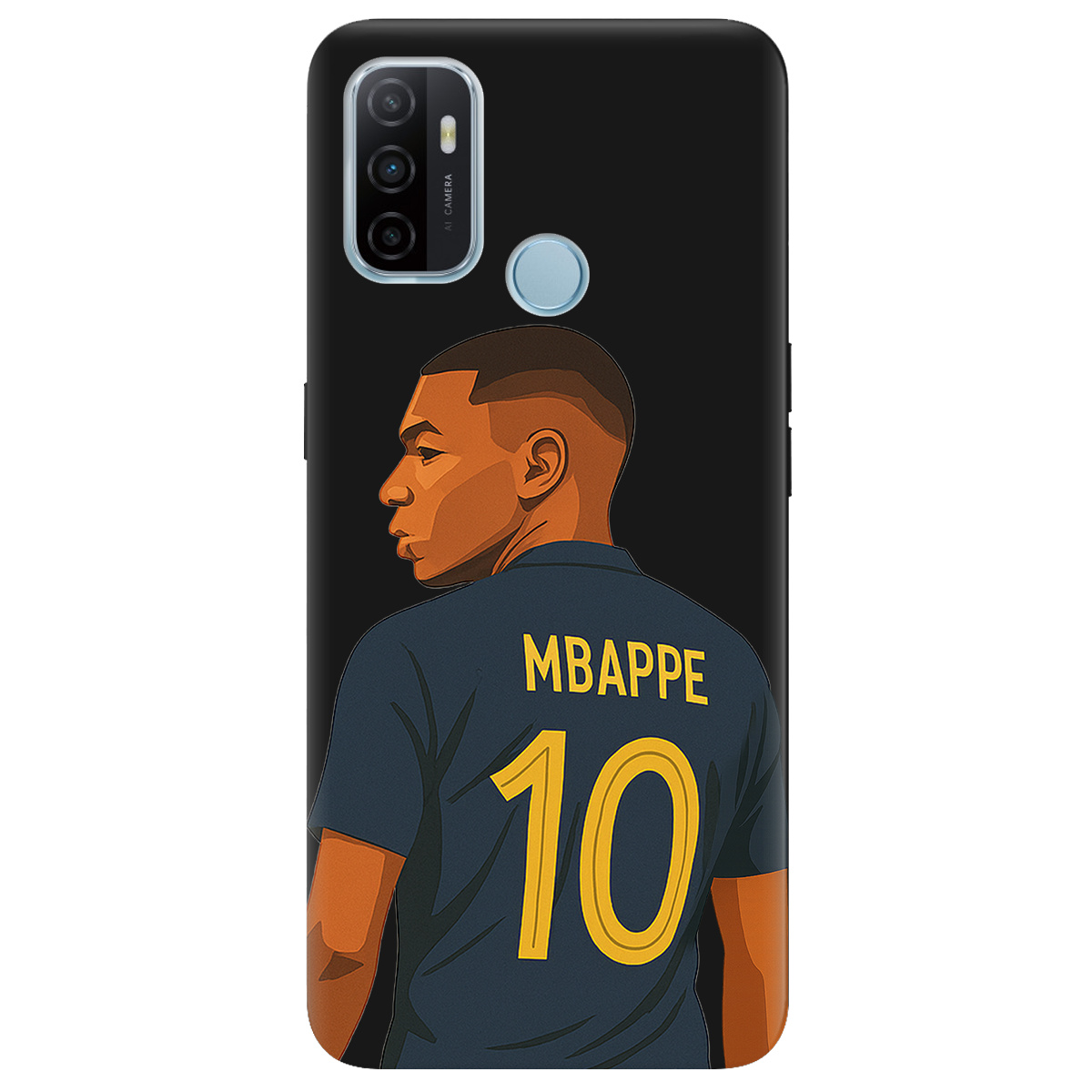 Чехол для Oppo A53/ A32/ A33 черный матовый soft touch Mbappe - фото 1 - Чехлы для телефонов