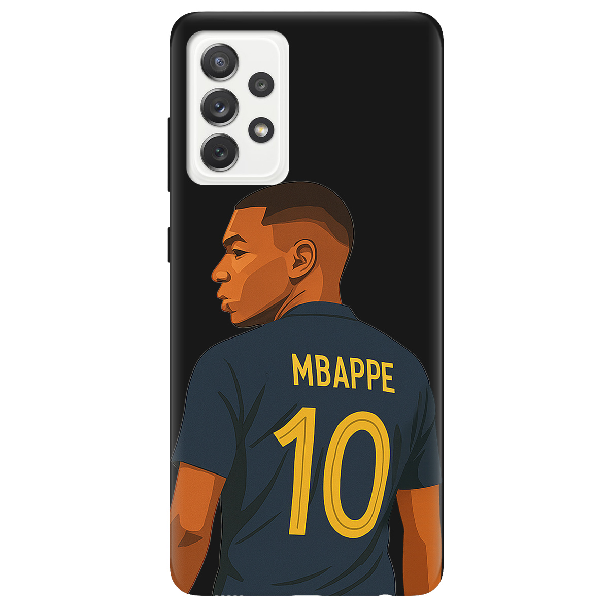 Чохол для Samsung Galaxy A72 чорний матовий soft touch Mbappe - фото 1 - Чохли для телефонів