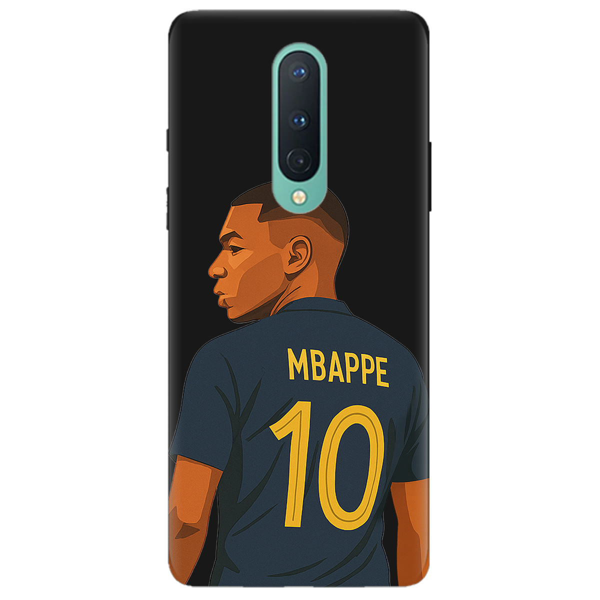 Чохол для OnePlus 8 чорний матовий soft touch Mbappe - фото 1 - Чохли для телефонів