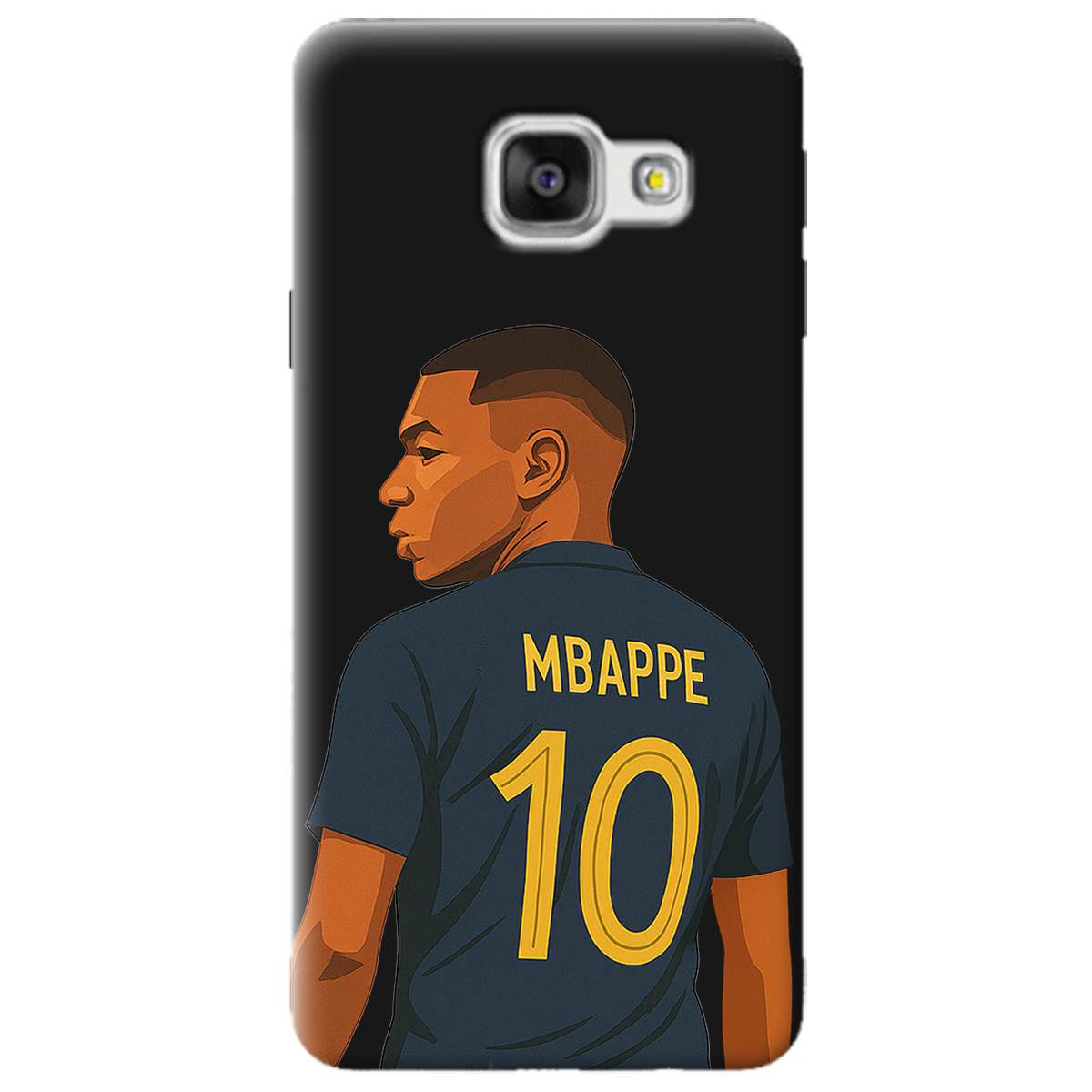 Чохол для Samsung Galaxy A3 2016 чорний матовий soft touch Mbappe - фото 1 Чохол для Samsung Galaxy A3 2016 чорний матовий soft touch Mbappe - фото 1 - Чохли для телефонів