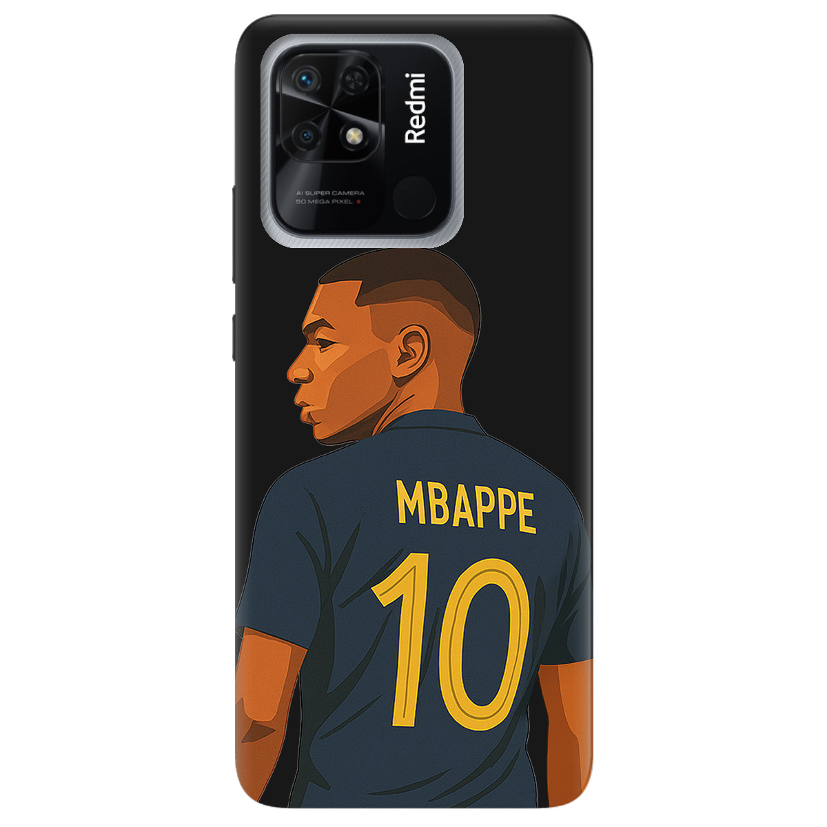 Чохол для Xiaomi Redmi 10C чорний матовий soft touch Mbappe - фото 1 Чохол для Xiaomi Redmi 10C чорний матовий soft touch Mbappe - фото 1 - Чохли для телефонів