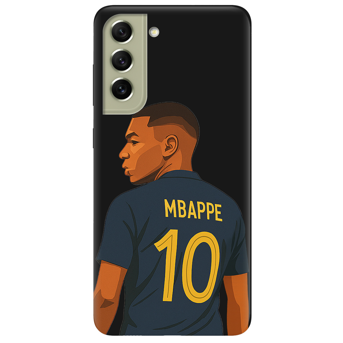 Чохол для Samsung Galaxy S21 FE чорний матовий soft touch Mbappe - фото 1 - Чохли для телефонів