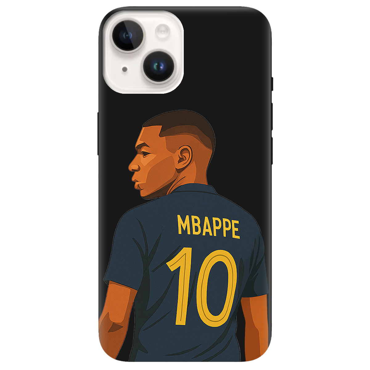 Чехол для Apple iPhone 14 черный матовый soft touch Mbappe - фото 1 - Чехлы для телефонов