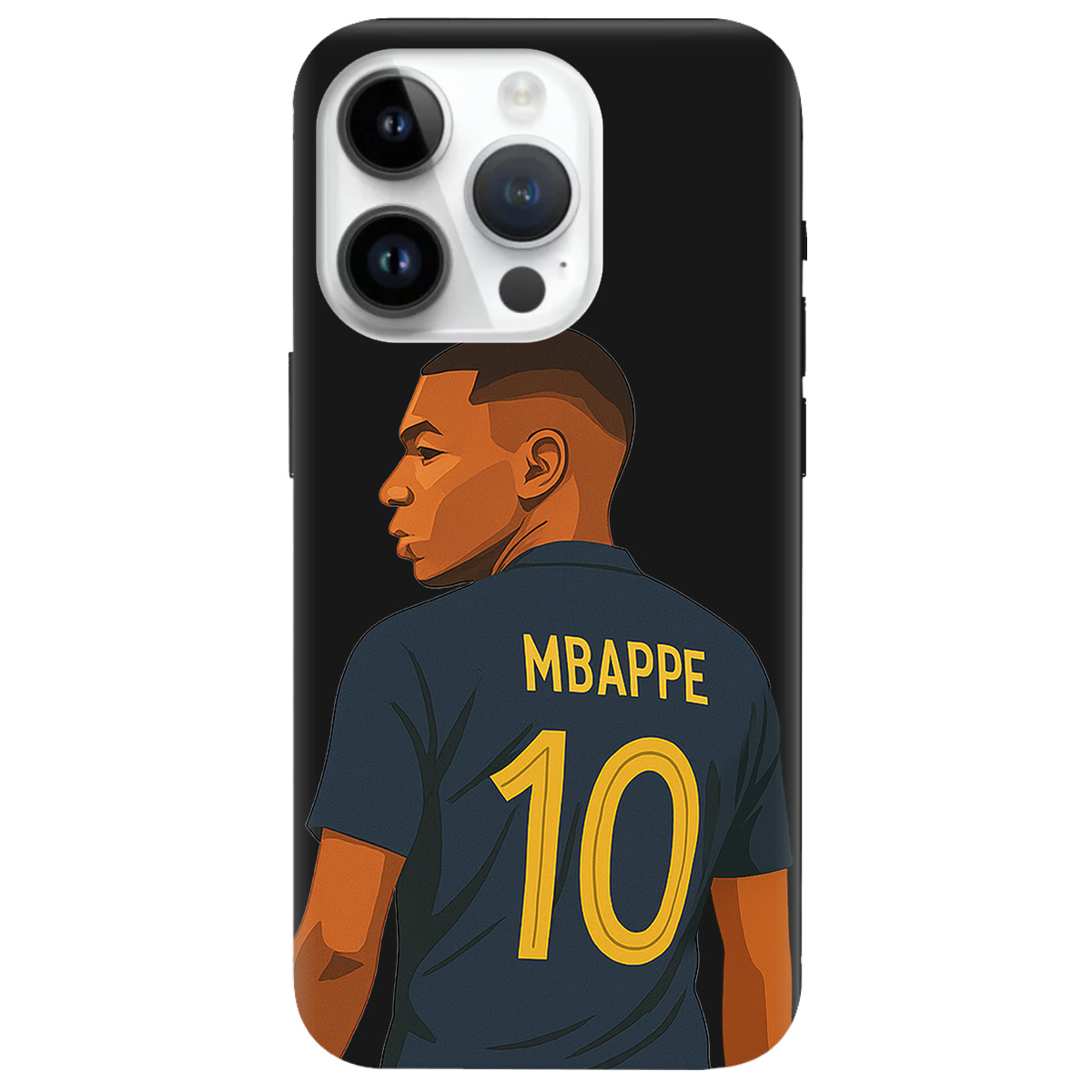 Чехол для Apple iPhone 14 Pro черный матовый soft touch Mbappe - фото 1 - Чехлы для телефонов