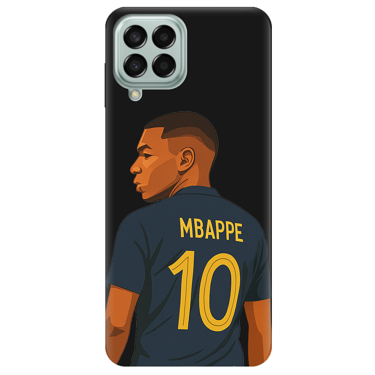 Чехол для Samsung Galaxy M53 черный матовый soft touch Mbappe - фото 1 Чехол для Samsung Galaxy M53 черный матовый soft touch Mbappe - фото 1 - Чехлы для телефонов