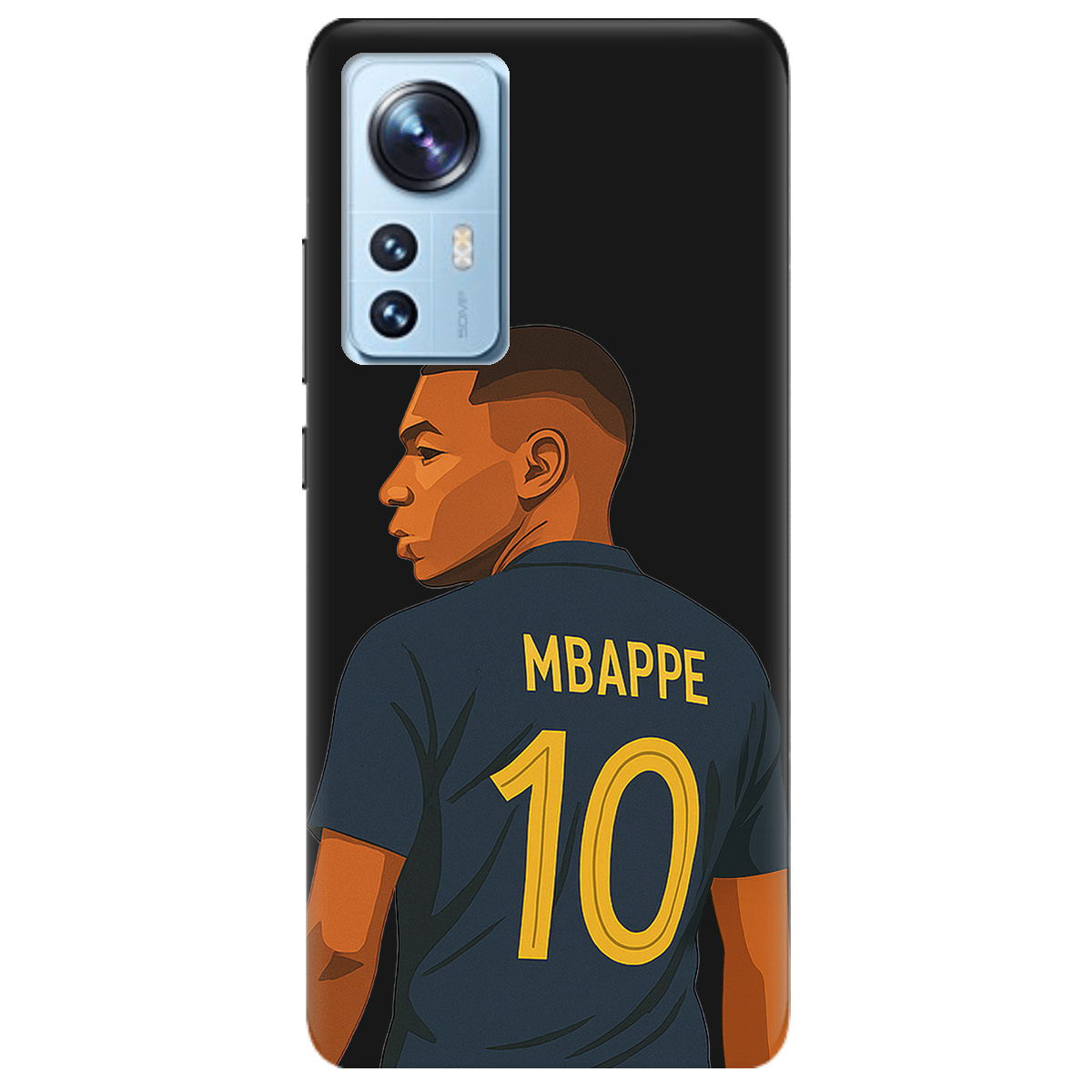 Чохол для Xiaomi 12X чорний матовий soft touch Mbappe - фото 1 - Чохли для телефонів