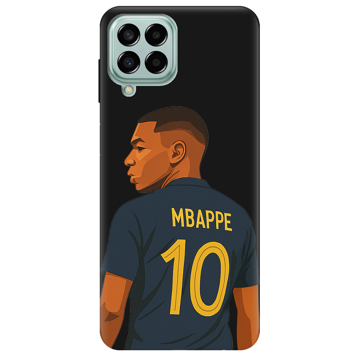 Чехол для Samsung Galaxy M33 5G черный матовый soft touch Mbappe - фото 1 - Чехлы для телефонов