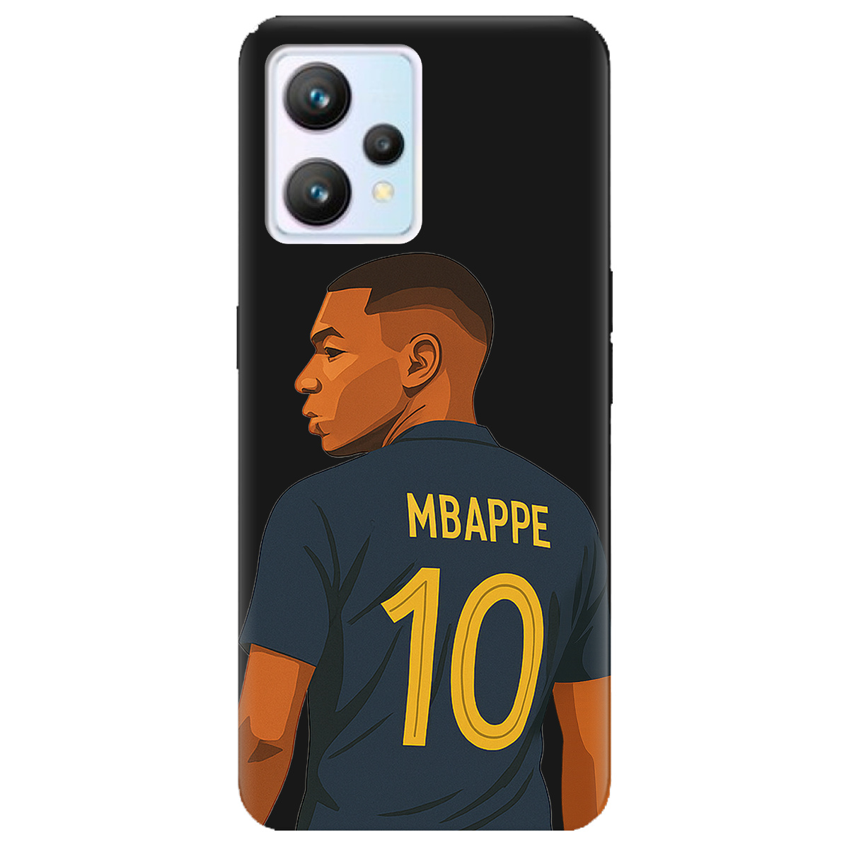 Чехол для Realme 9 черный матовый soft touch Mbappe - фото 1 Чехол для Realme 9 черный матовый soft touch Mbappe - фото 1 - Чехлы для телефонов