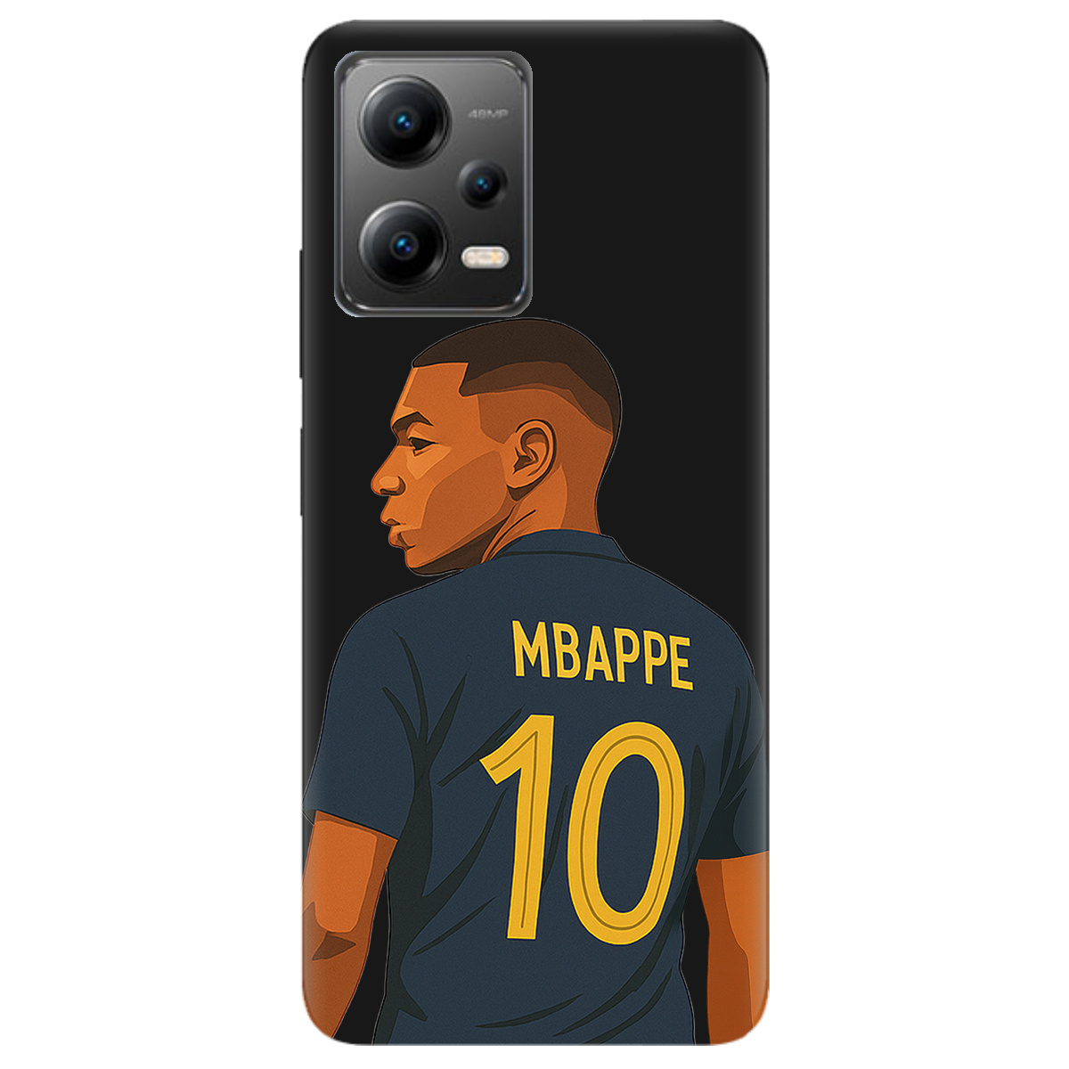 Чехол для Xiaomi Poco X5 5G черный матовый soft touch Mbappe - фото 1 Чехол для Xiaomi Poco X5 5G черный матовый soft touch Mbappe - фото 1 - Чехлы для телефонов