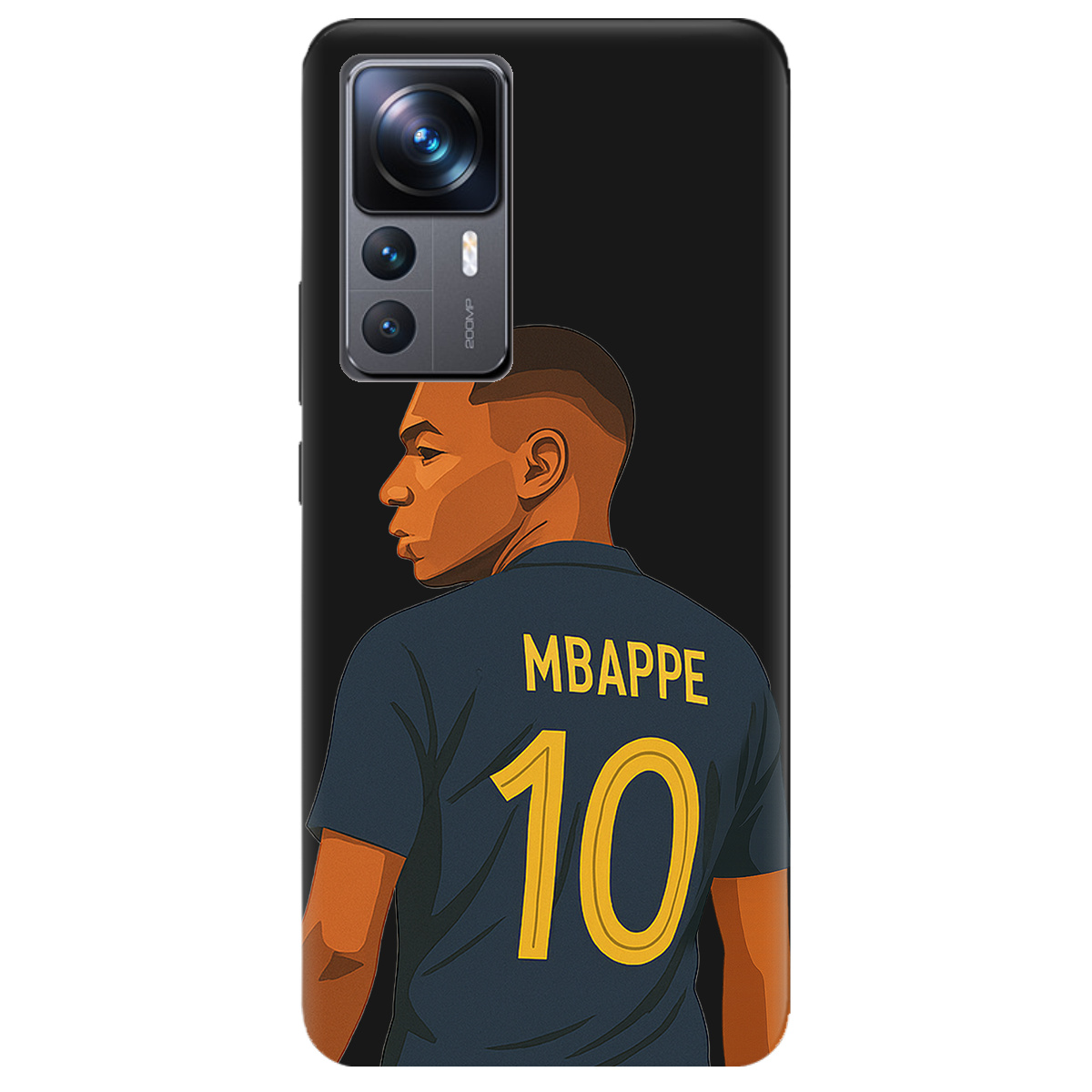 Чехол для Xiaomi 12T черный матовый soft touch Mbappe - фото 1 - Чехлы для телефонов