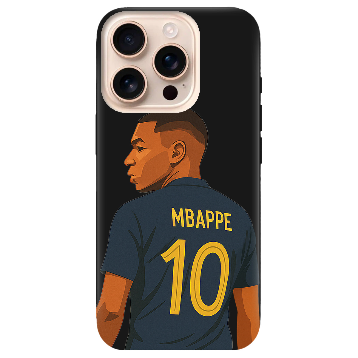 Чехол для Apple iPhone 16 Pro Max черный матовый soft touch Mbappe - фото 1 - Чехлы для телефонов