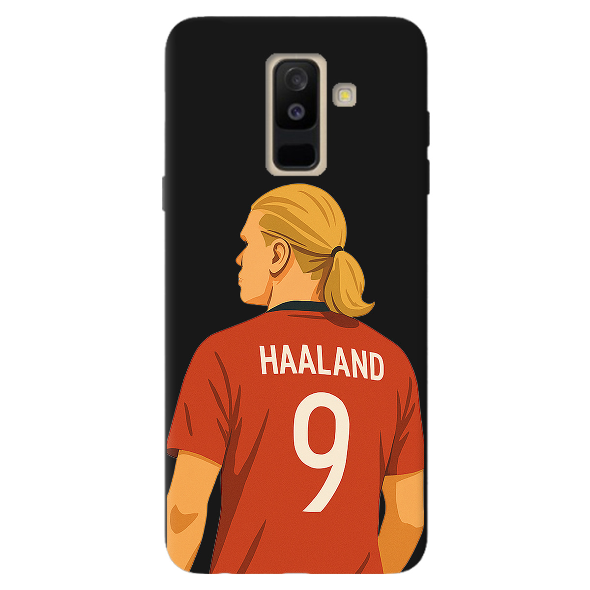 Чохол для Samsung Galaxy A6 Plus 2018 чорний матовий soft touch Haaland - фото 1 - Чохли для телефонів