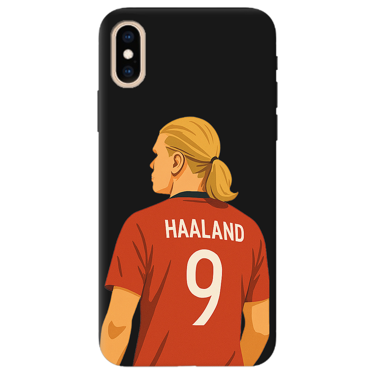 Чехол для Apple iPhone XS черный матовый soft touch Haaland - фото 1 - Чехлы для телефонов