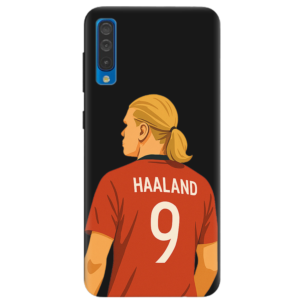 Чохол для Samsung Galaxy A50 чорний матовий soft touch Haaland - фото 1 - Чохли для телефонів