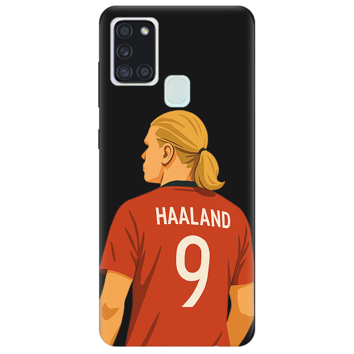 Чохол для Samsung Galaxy A21s чорний матовий soft touch Haaland - фото 1 - Чохли для телефонів