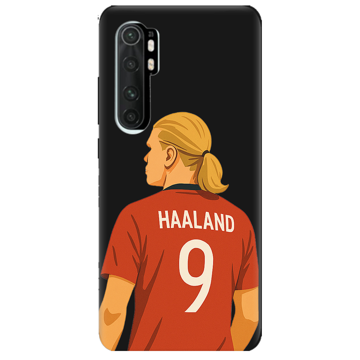 Чехол для Xiaomi Mi Note 10 Lite черный матовый soft touch Haaland - фото 1 - Чехлы для телефонов