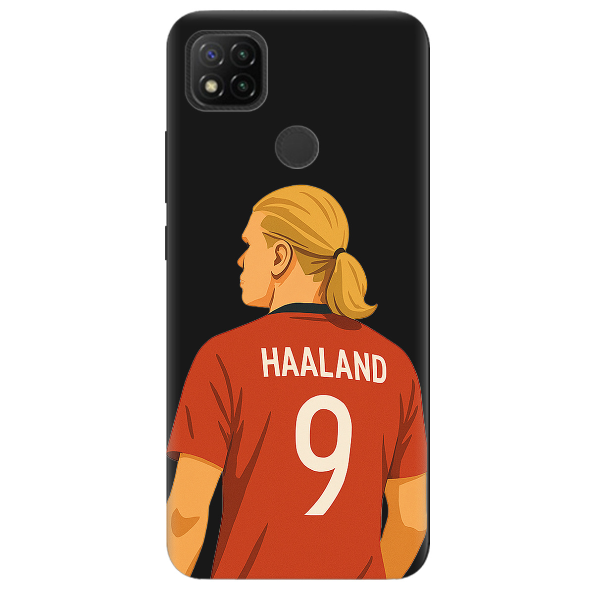 Чехол для Xiaomi Redmi 9C черный матовый soft touch Haaland - фото 1 - Чехлы для телефонов