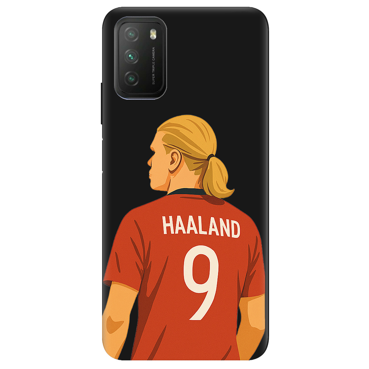 Чохол для Xiaomi Poco M3 чорний матовий soft touch Haaland - фото 1 - Чохли для телефонів