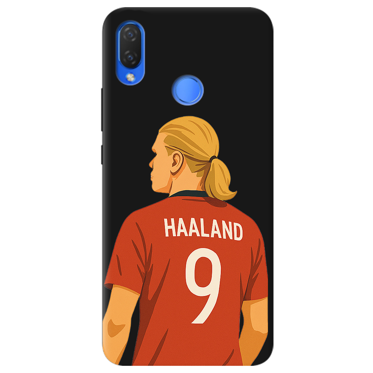 Чехол для Huawei P Smart Plus черный матовый soft touch Haaland - фото 1 - Чехлы для телефонов