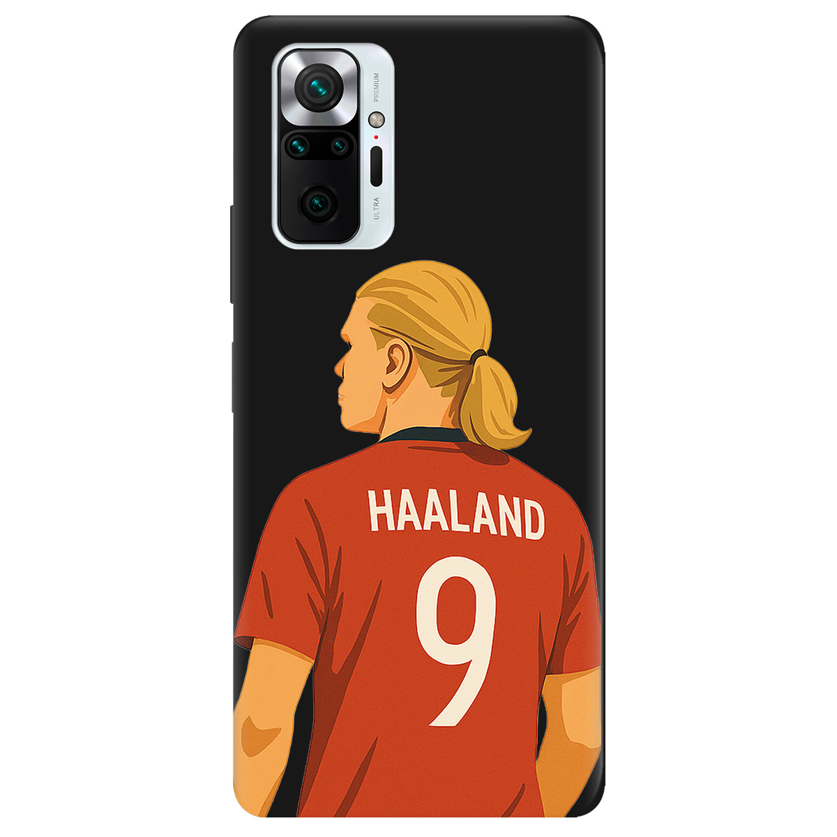 Чехол для Xiaomi Redmi Note 10 Pro черный матовый soft touch Haaland - фото 1 - Чехлы для телефонов