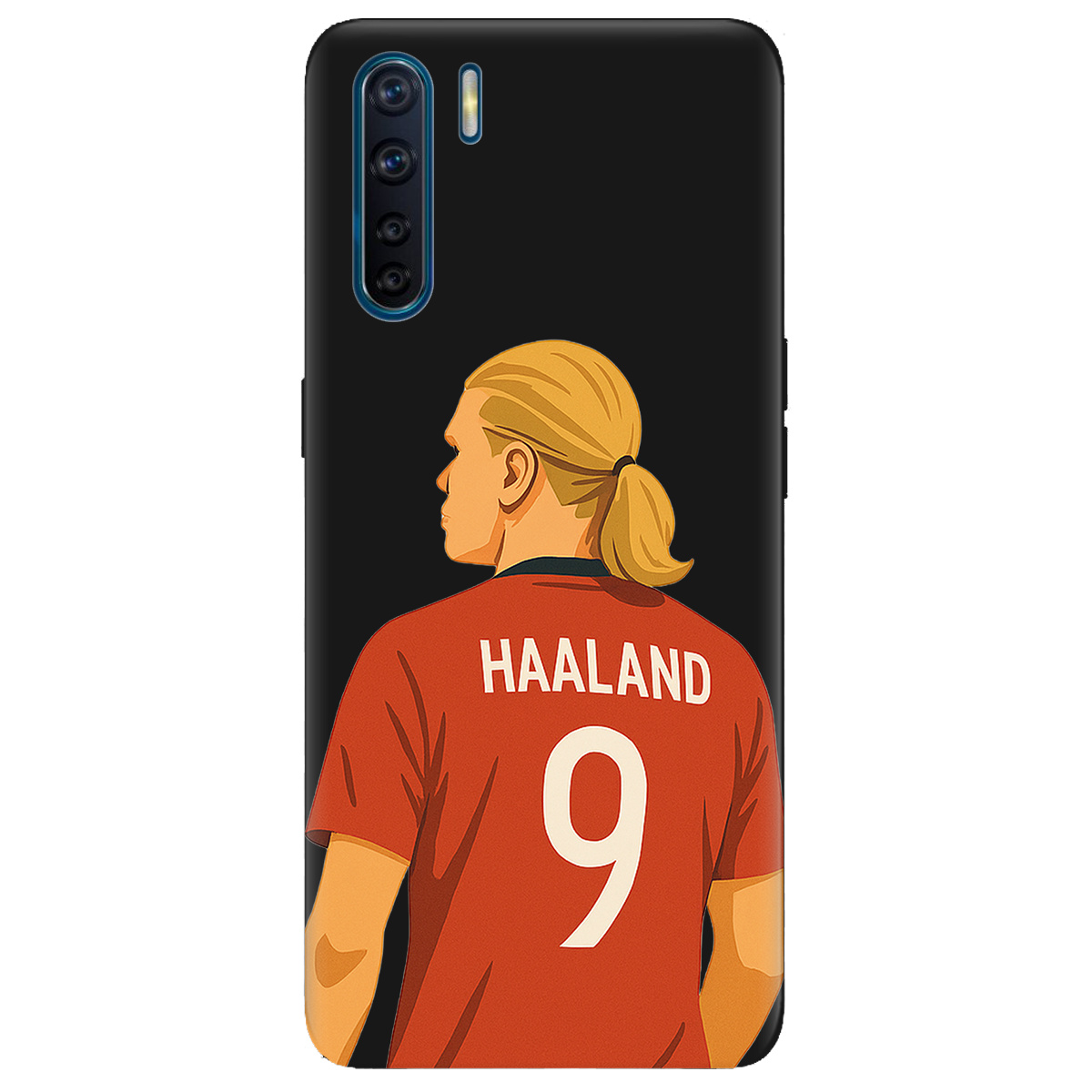 Чохол для Oppo Reno 3 чорний матовий soft touch Haaland - фото 1 Чохол для Oppo Reno 3 чорний матовий soft touch Haaland - фото 1 - Чохли для телефонів
