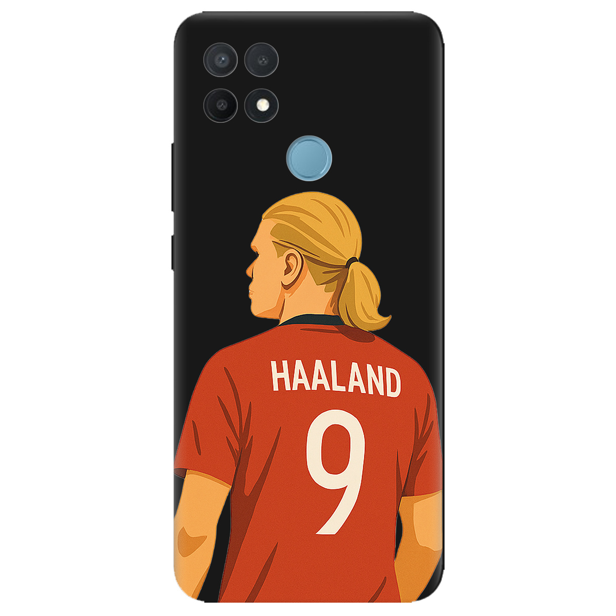 Чехол для Oppo A15s/ A15 черный матовый soft touch Haaland - фото 1 - Чехлы для телефонов